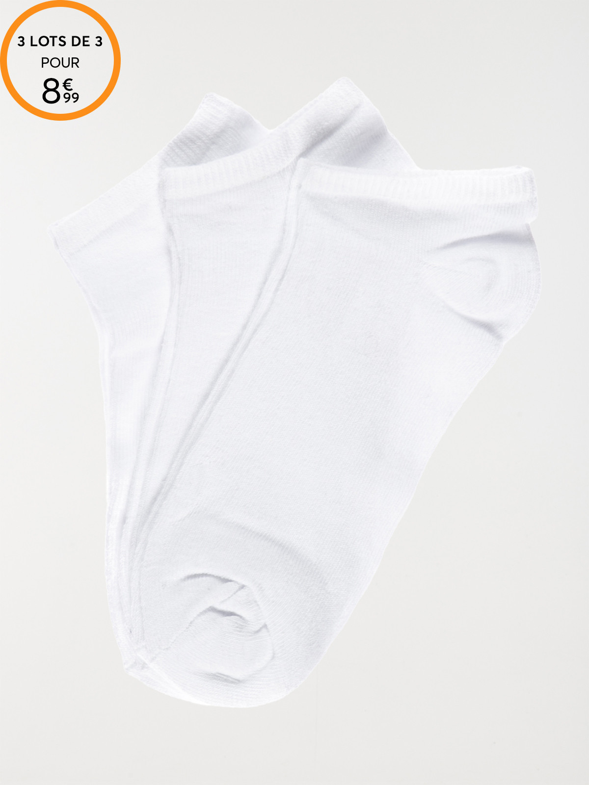 Lot 3 paires socquettes blanches femme