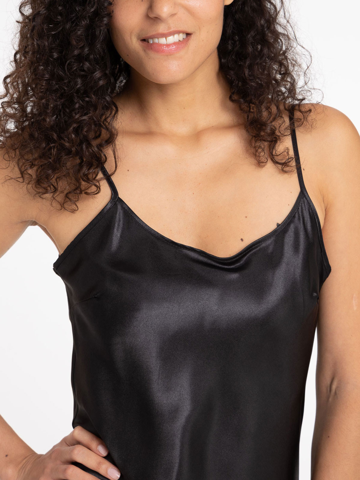 Nuisette satin noire femme