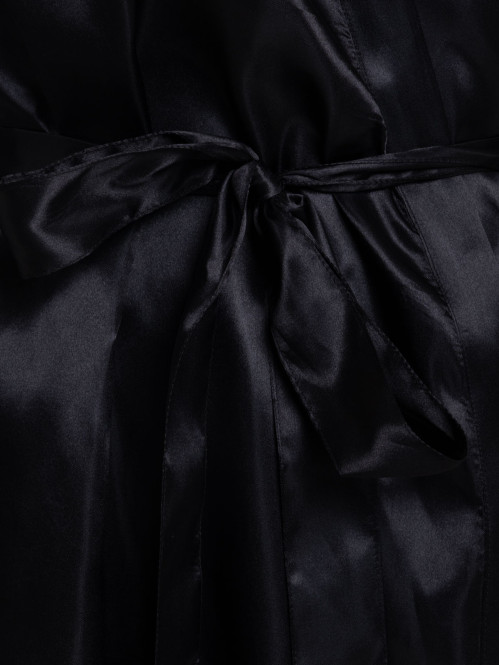 Peignoir satin noir femme