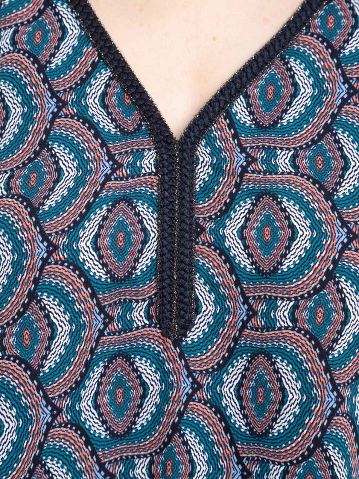 Débardeur motif bleu paon femme