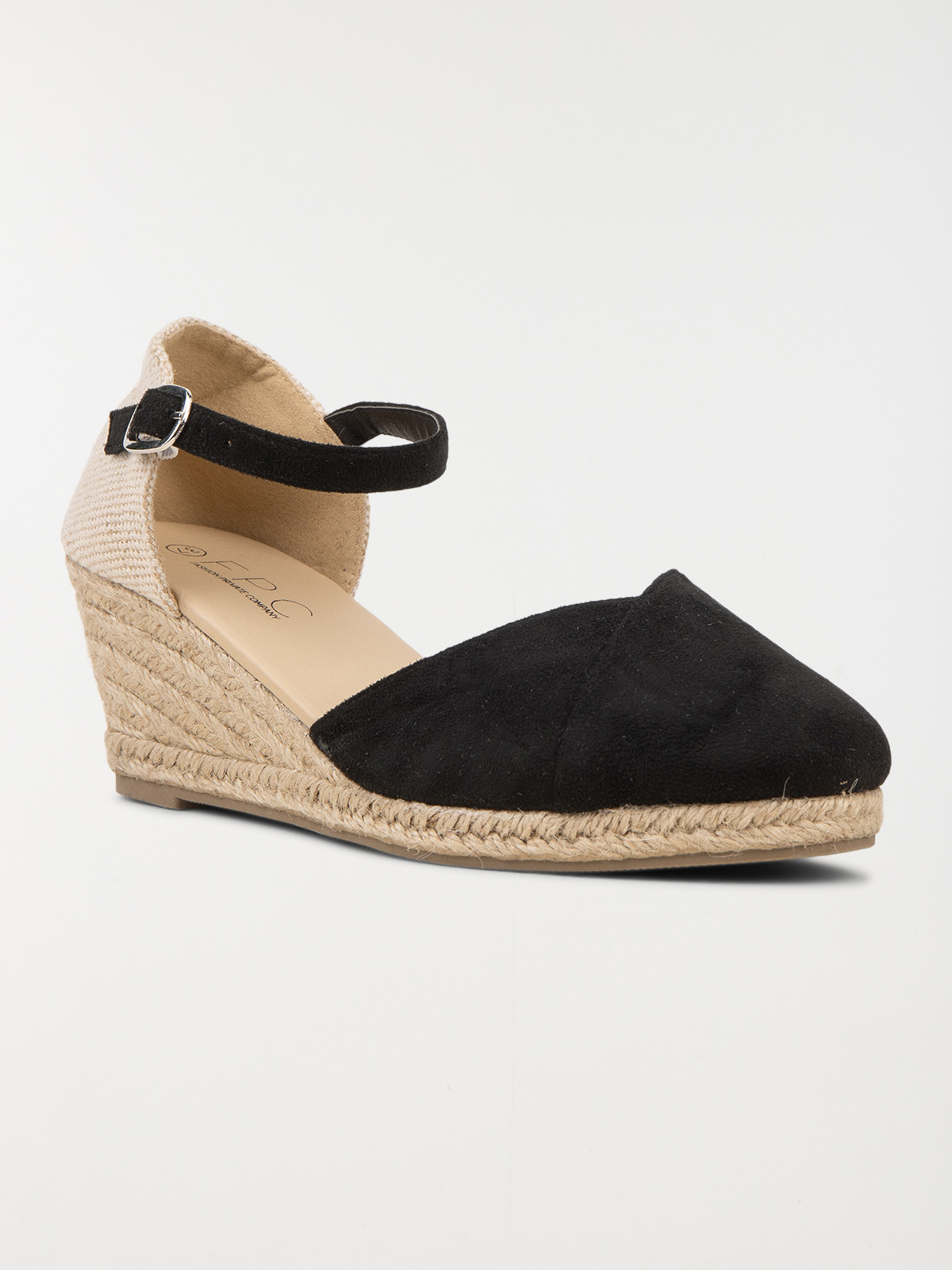 Sandales noires compensées femme (36-41)