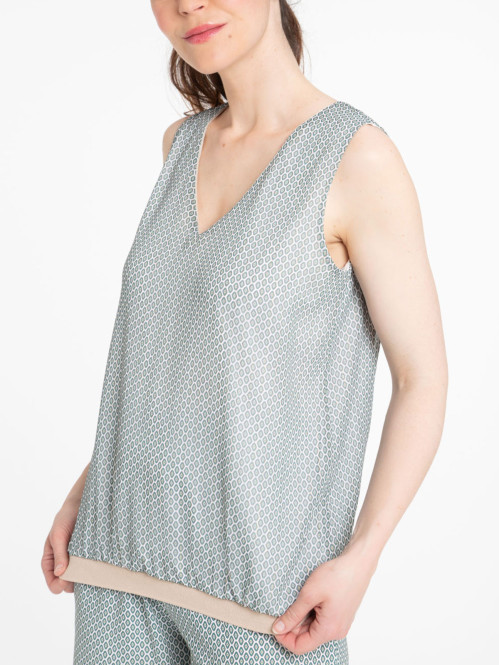 Débardeur voile imprimé graphique femme