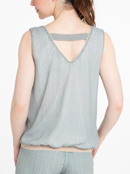 Débardeur voile imprimé graphique femme Débardeur voile imprimé graphique femme