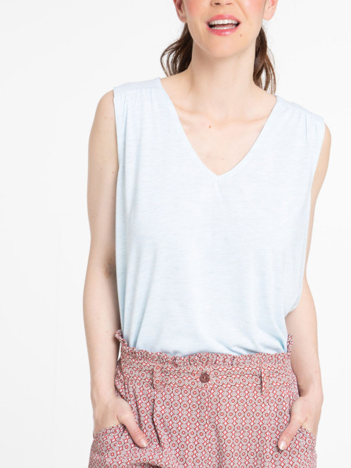 T-shirt bleu ciel femme
