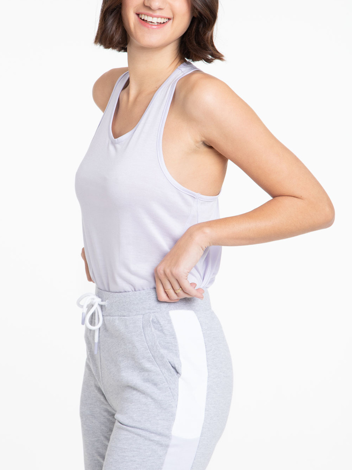 Débardeur sport lilas imprimé femme