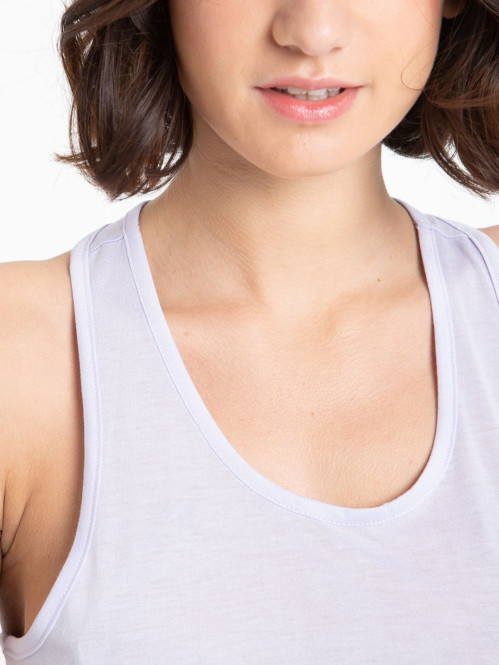 Débardeur sport lilas imprimé femme