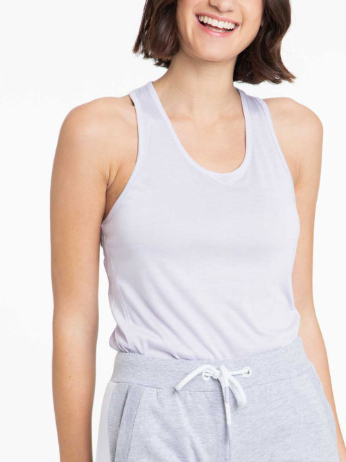 Débardeur sport lilas imprimé femme