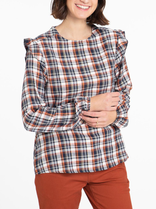 Blouse à carreaux femme