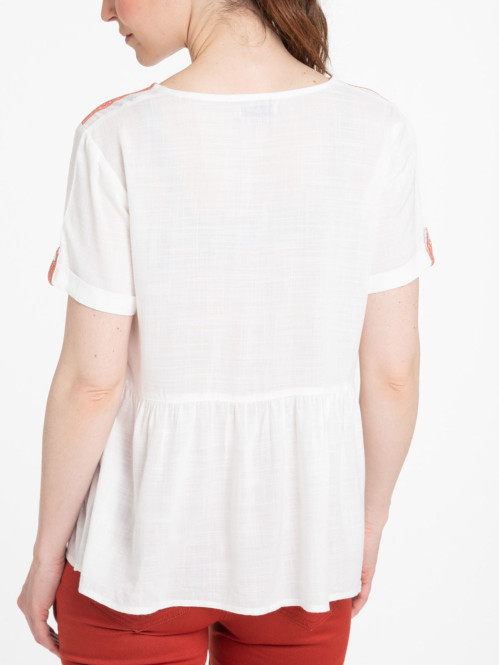 Blouse coupe basque écru femme