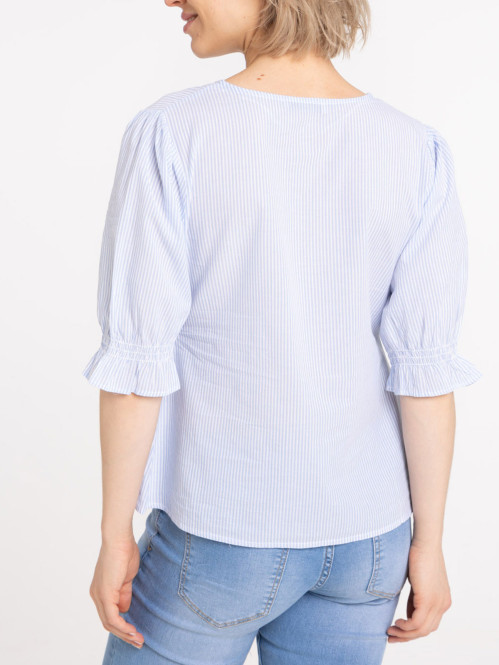 Blouse à rayures cache-coeur femme