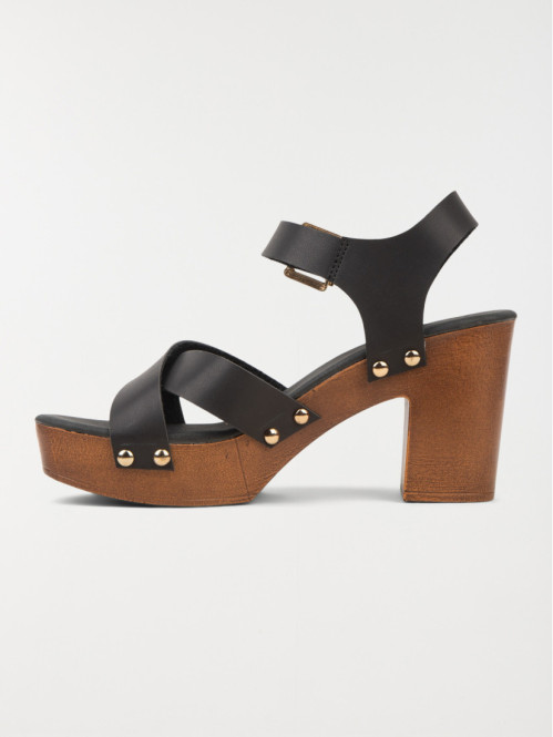 Sandales à talons femme noir (36-41)
