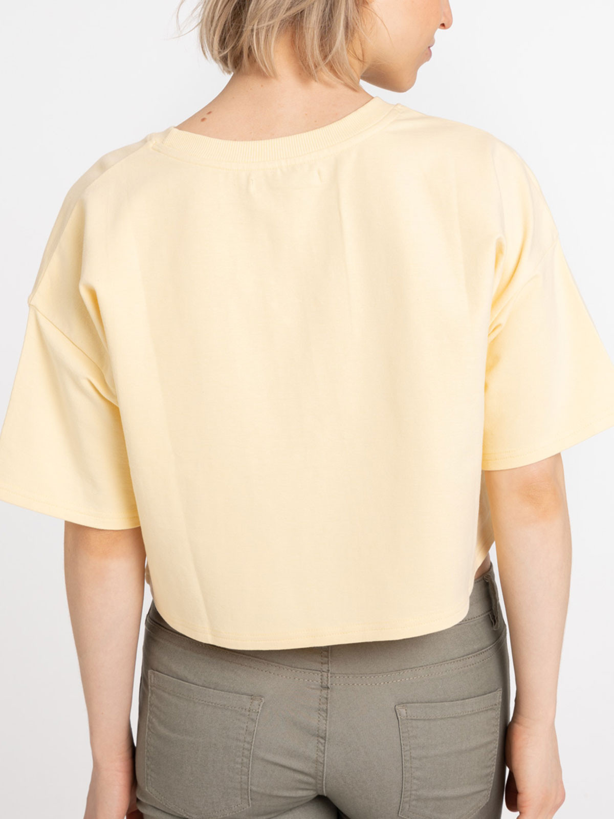 Sweat jaune clair manches courtes femme Sweat jaune clair manches courtes femme