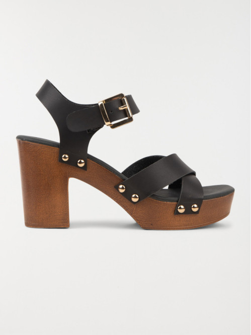 Sandales à talons femme noir (36-41)