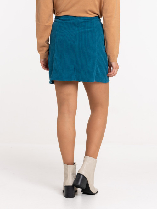 Jupe velours bleu paon  femme