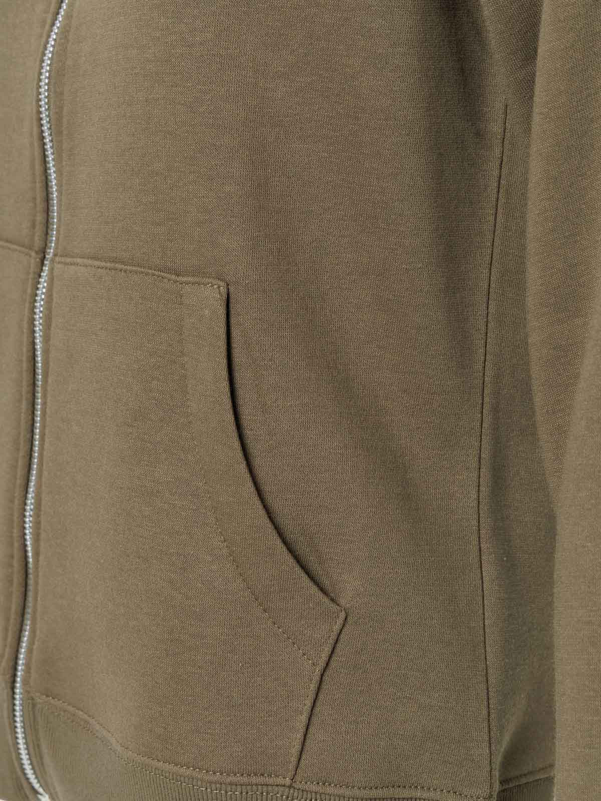 Sweat à capuche zippé kaki femme