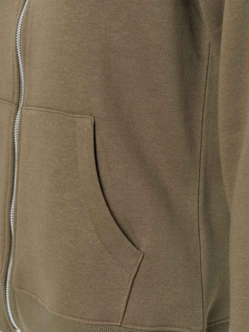 Sweat à capuche zippé kaki femme