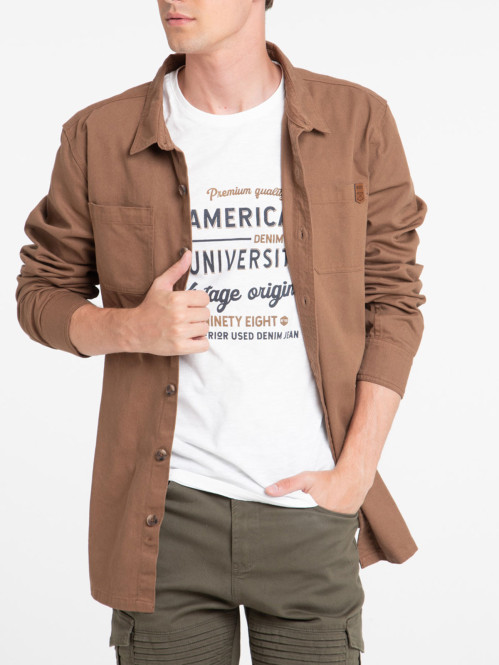 Surchemise camel foncé homme