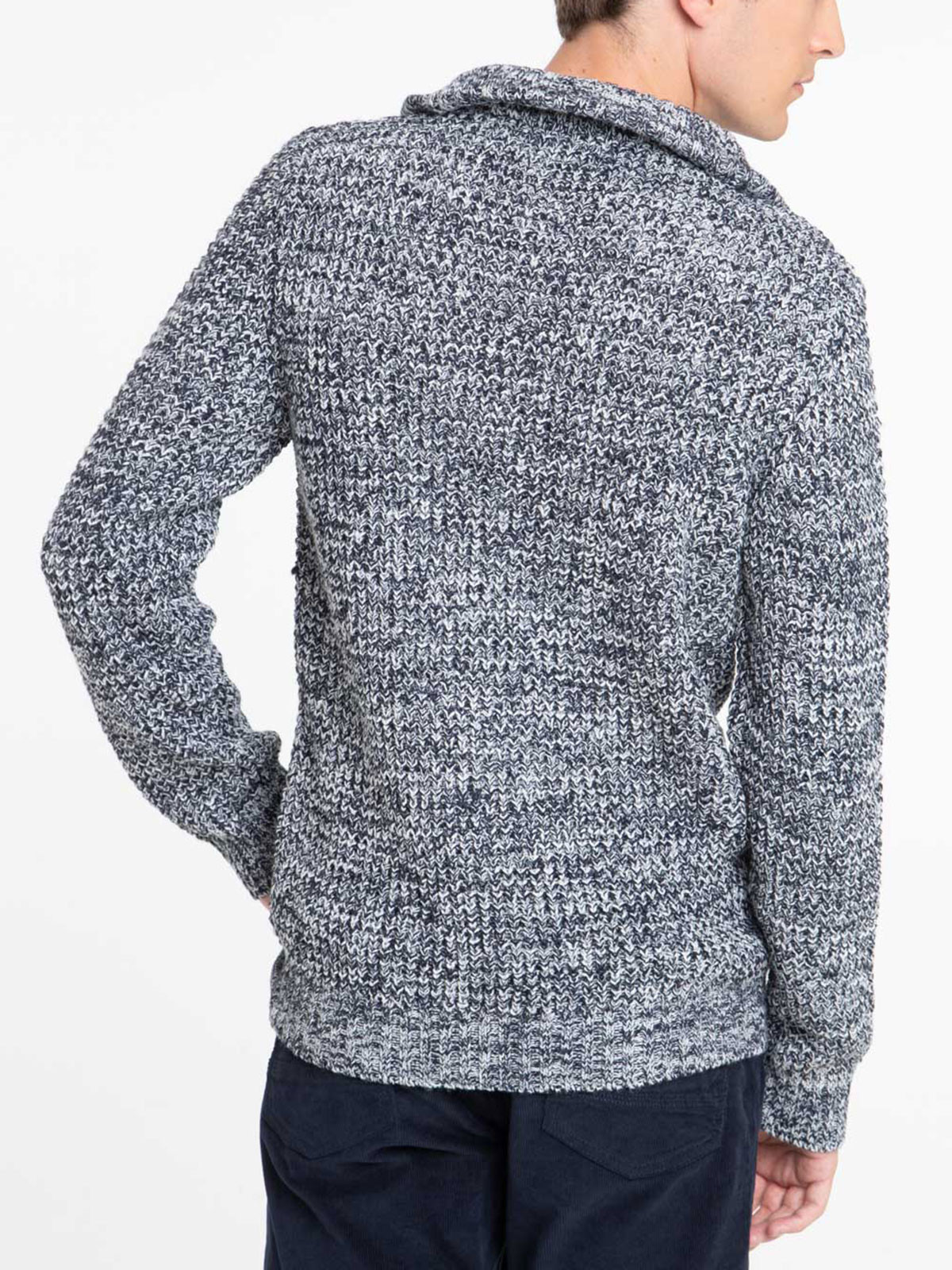 Pull homme marine navy col zippé Pull homme marine navy col zippé