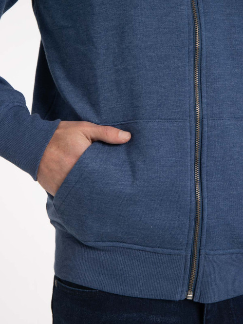 Sweat à capuche zippé encre chiné homme