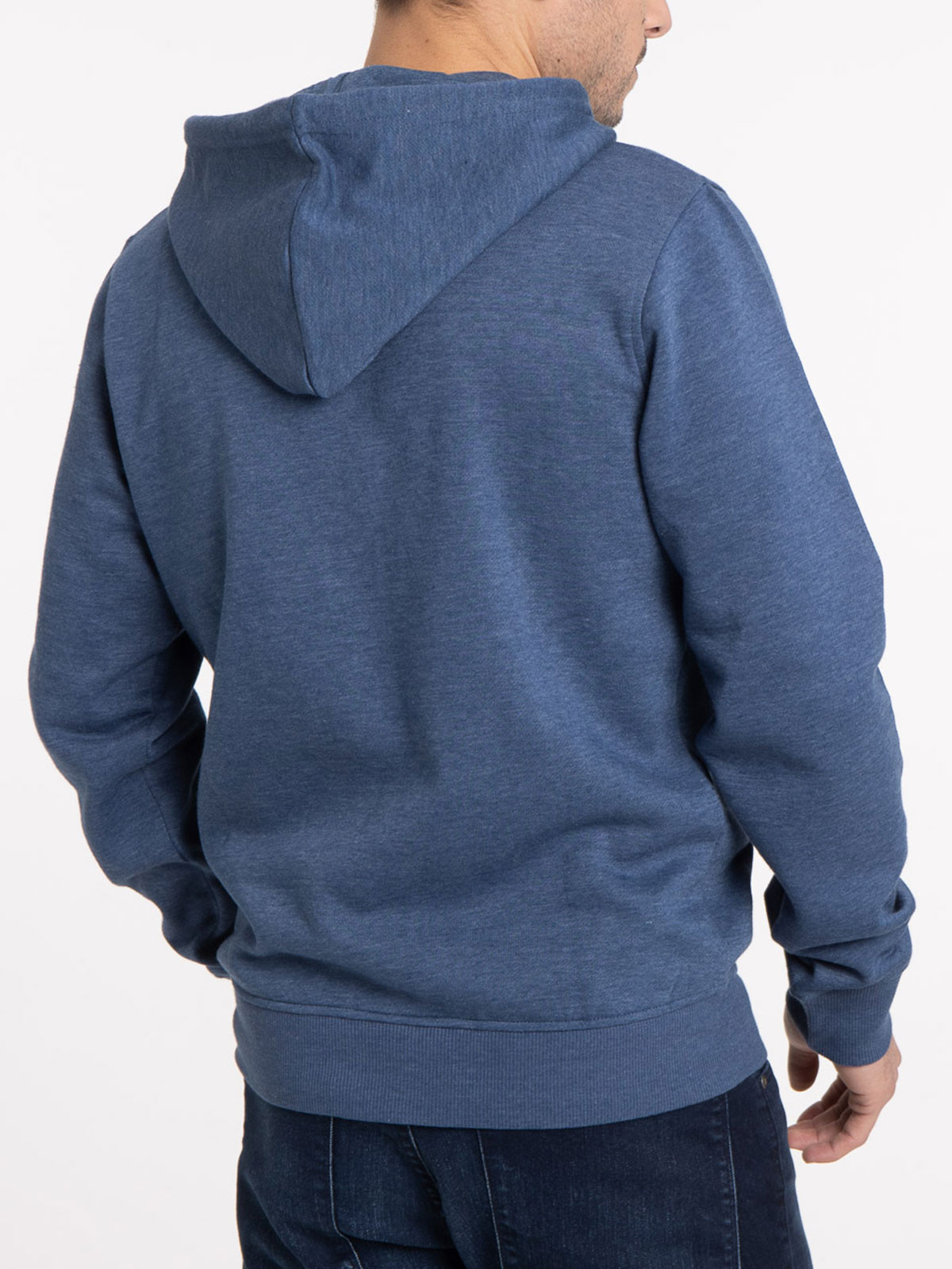 Sweat à capuche zippé encre chiné homme