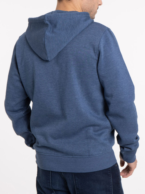 Sweat à capuche zippé encre chiné homme