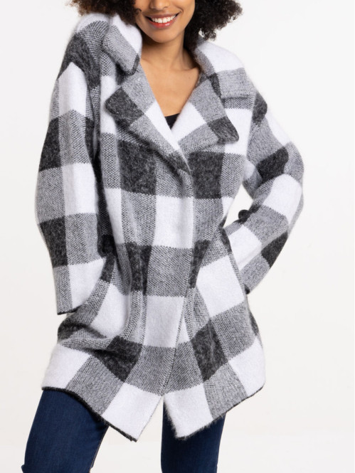 Gilet femme à carreaux