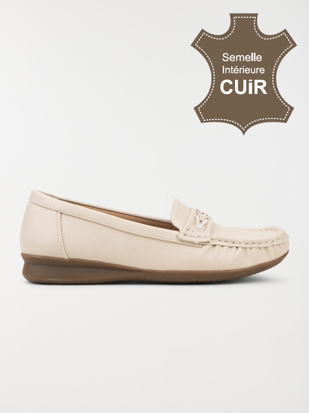 Mocassin femme coloris beige (36-41)
