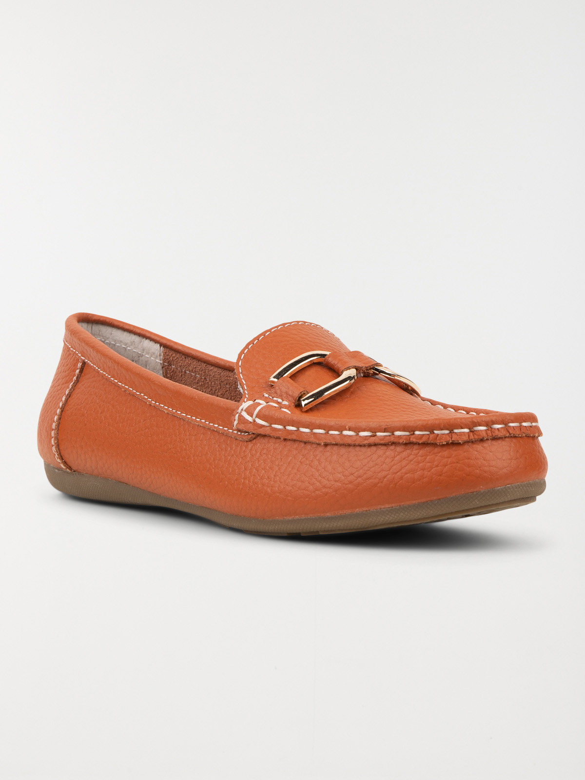 Mocassin orange boucle femme (36-41)