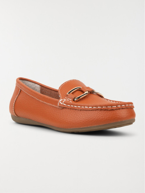 Mocassin orange boucle femme (36-41)