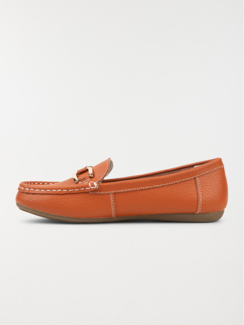 Mocassin orange boucle femme (36-41)