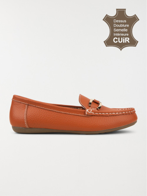 Mocassin orange femme shop