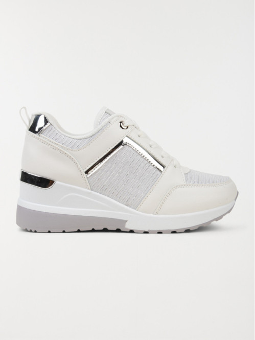 Basket blanche compensee femme 36 41