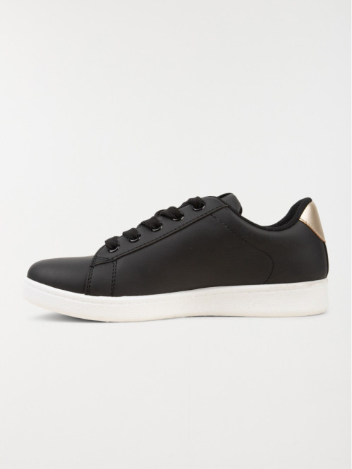 Baskets noires bande dorée femme (36-41)