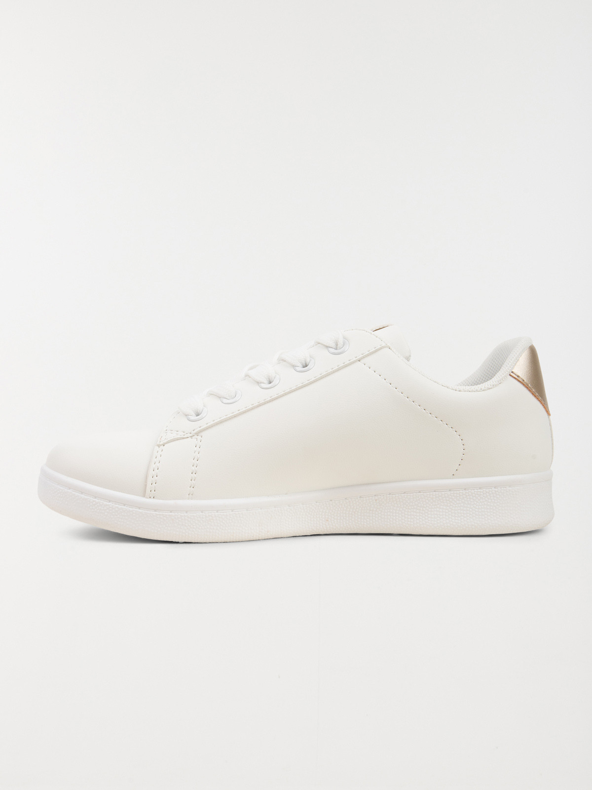 Basket blanche bande dorée femme (36-41) Basket blanche bande dorée femme (36-41)