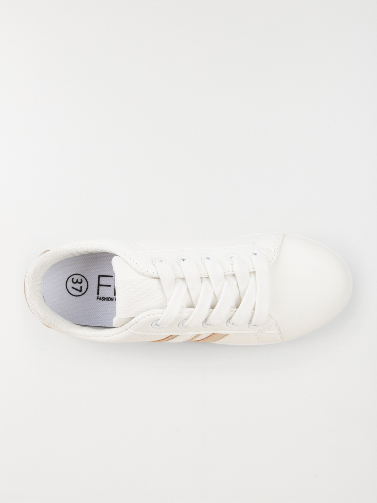 Basket blanche bande dorée femme (36-41) Basket blanche bande dorée femme (36-41)