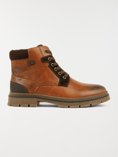 Boots marrons lacets homme...