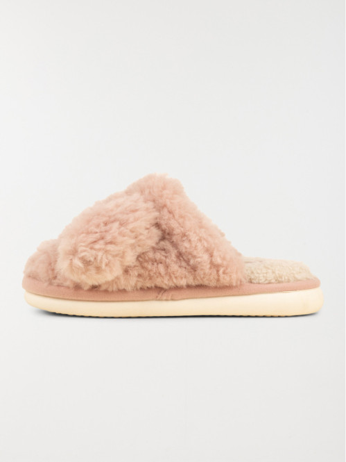 Chaussons mules roses femme...