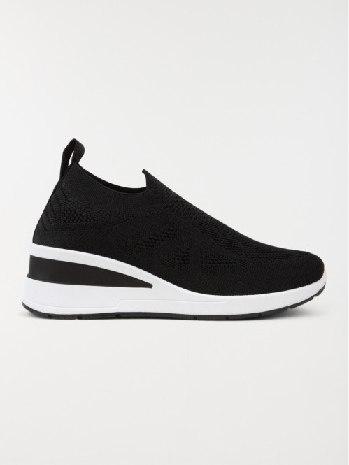 Chaussure noire compensée femme (36-41)