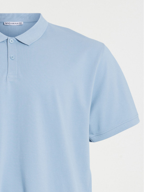 Polo grande taille denim stone homme