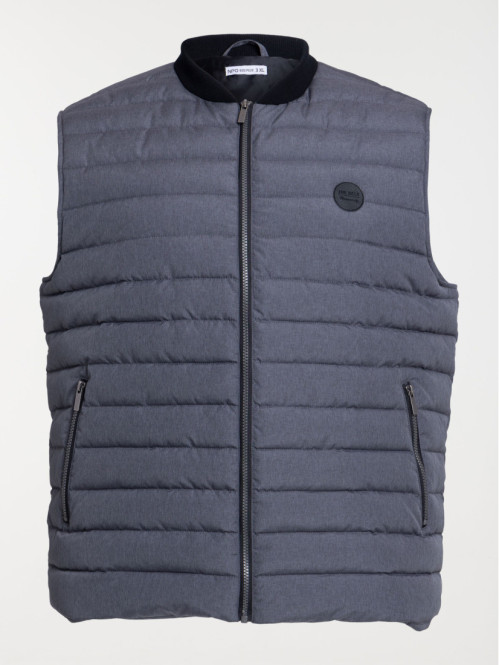 Doudoune grande taille homme gris chiné