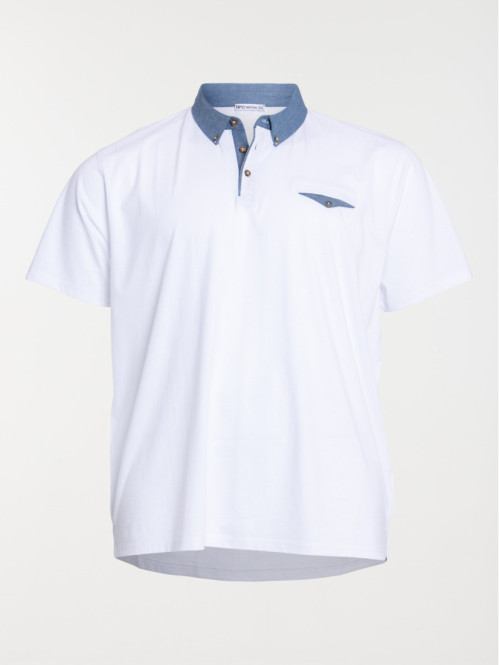 Polo blanc grande taille homme