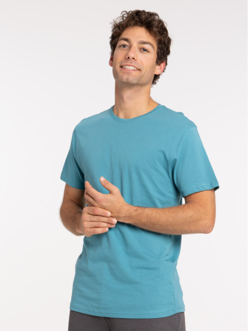 Tee-shirt uni homme azur