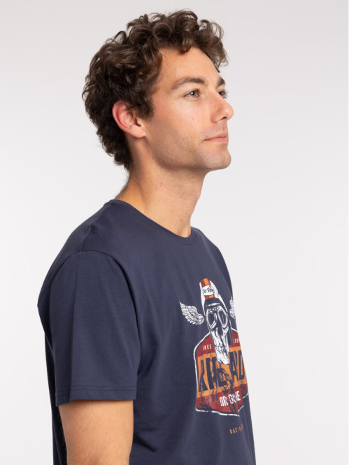 T-shirt navy used motif...