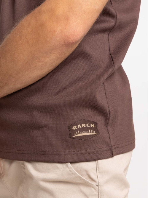 T-shirt col rond boutonné homme