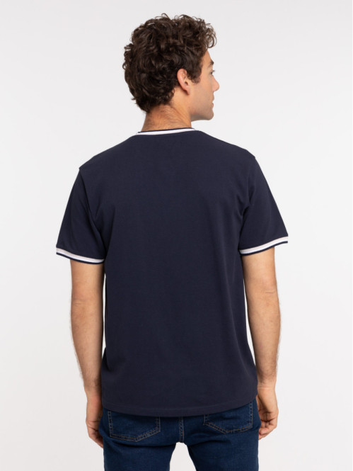 T-shirt marine navy brodé homme
