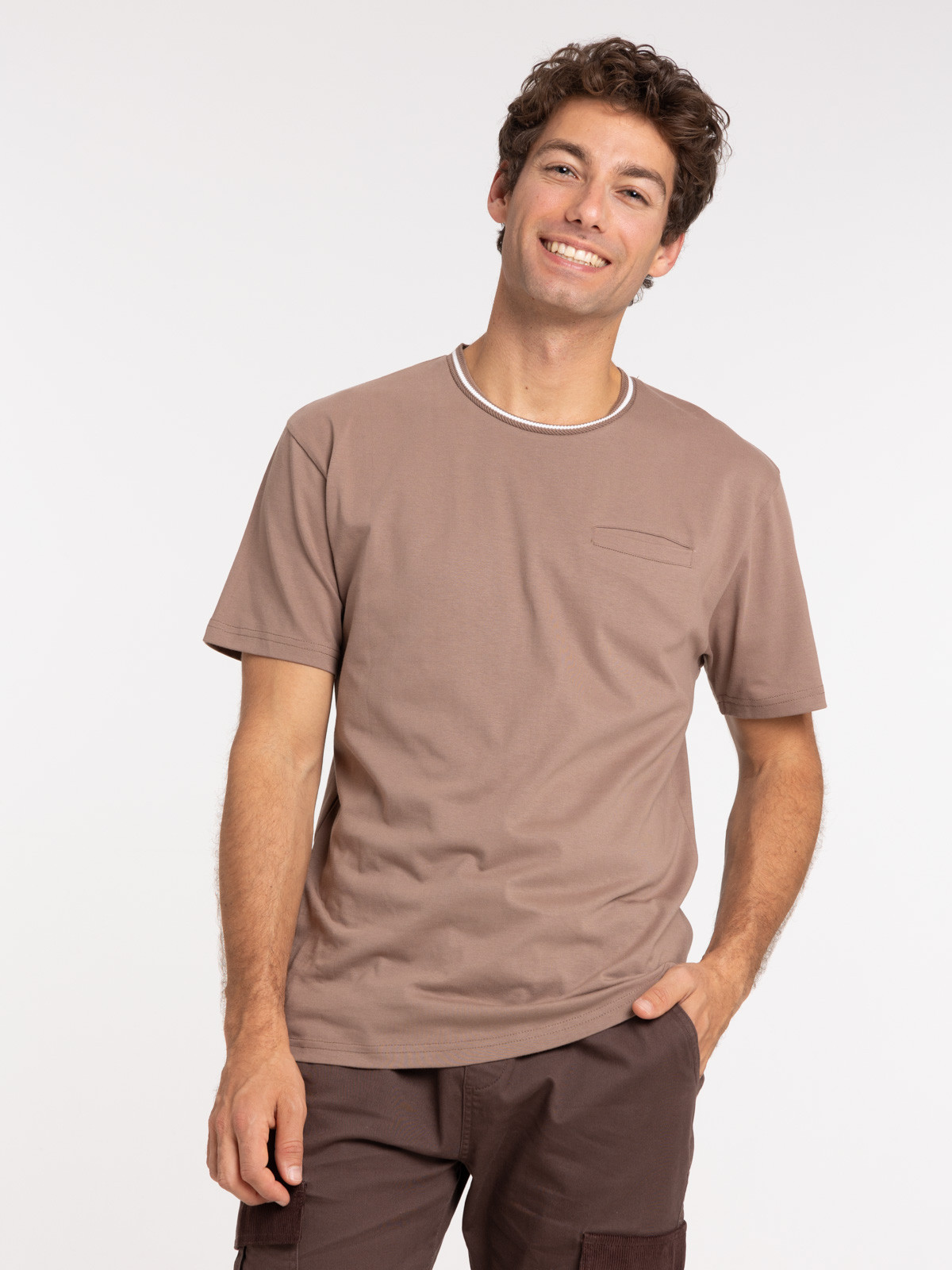 T-shirt mocca latte homme