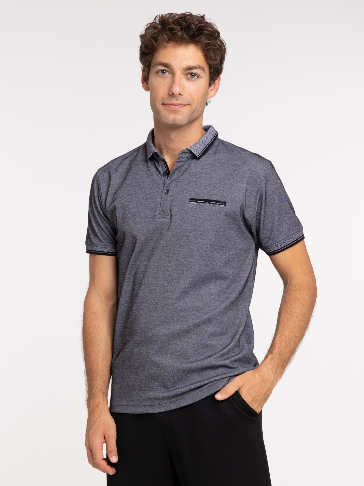 Polo noir homme