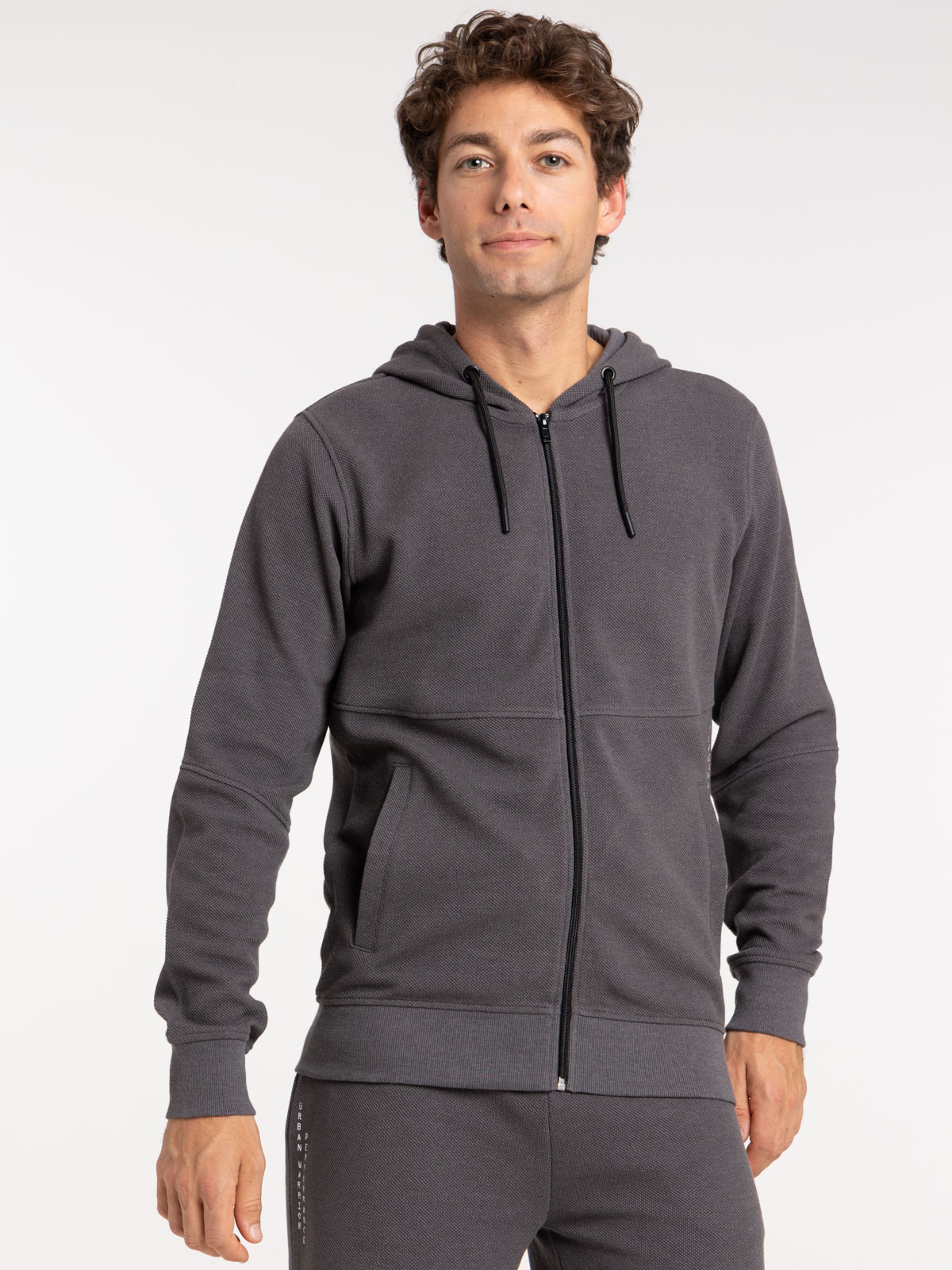 Sweat à capuche gris anthracite homme