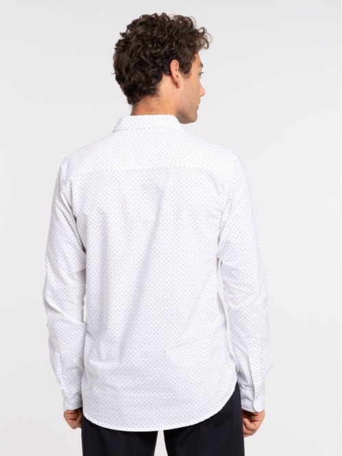 Chemise imprimée blanche homme