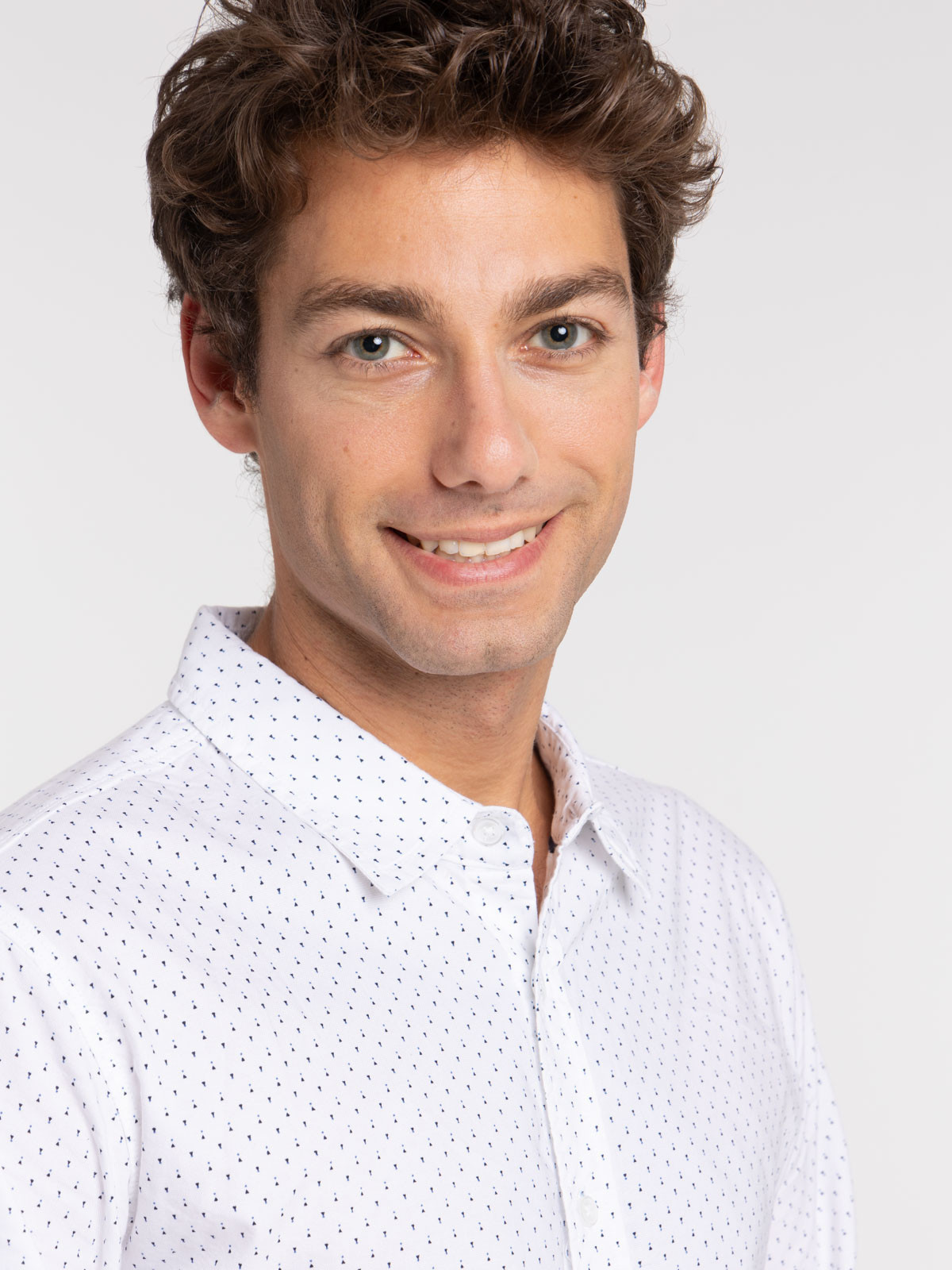 Chemise imprimée blanche homme